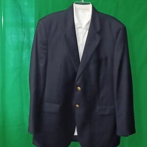 Lauren Ralph Lauren Mens Navy Blue 100% Wool Blazer Gold Crest Buttons Canada